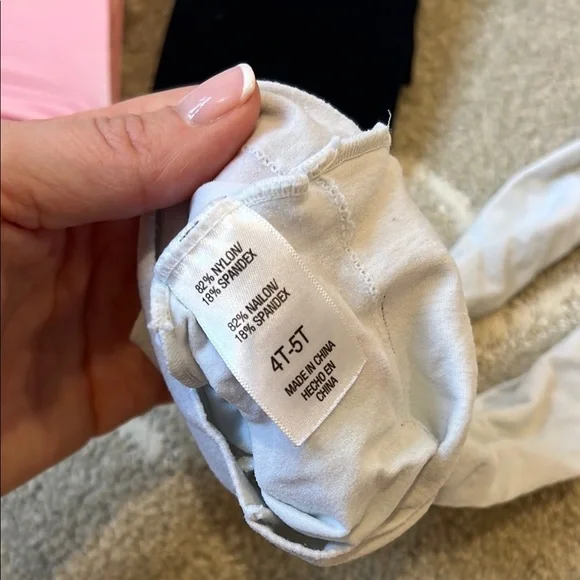 Pink and black and white tights Set 4t-5t - Picture 2 of 6